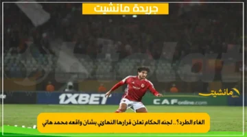 إلغاء الطرد؟.. لجنة الحكام تعلن قرارها النهائي بشأن واقعة محمد هاني 1